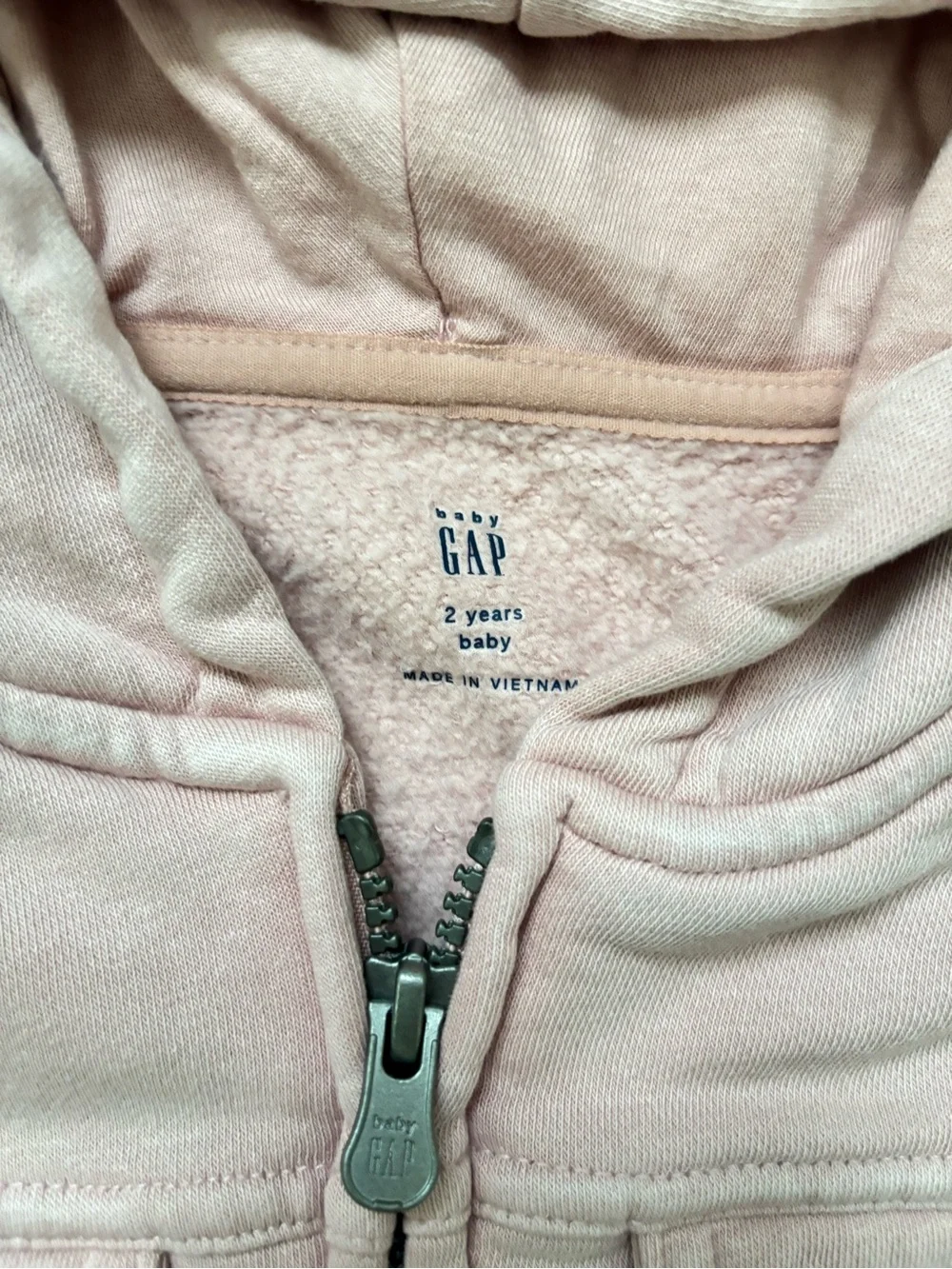 GAP Baby Pale Pink Hooded Zip-Up Jacket